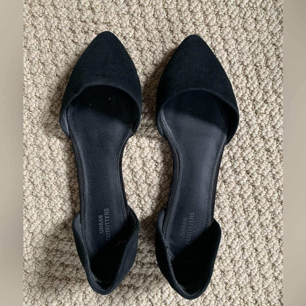Black suede flats